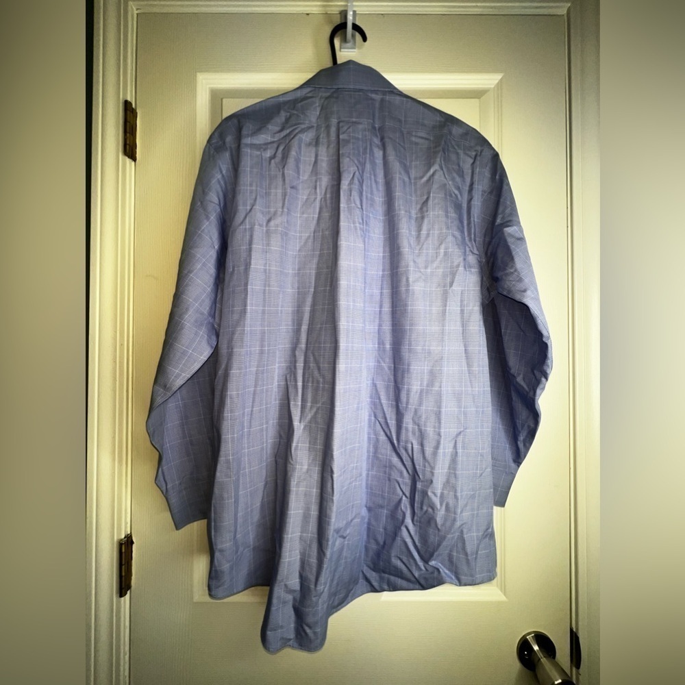Brooks Brothers 346 Men 15.5 2/3 Regular Fit Non Iron Button Up Dress Shirt Blue - Picture 9 of 15